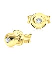 Ball Shaped With CZ Stone Silver Ear Stud STS-5294